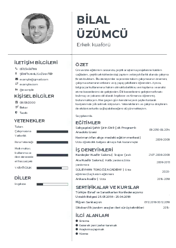 Kuaför Cv Örnekleri cv indir